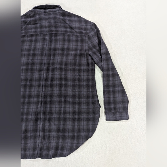 Taylor Hill x Joe's Flannel Shirt Womens Size Medium Plaid Blue Black Boyfriend - Picture 9 of 12